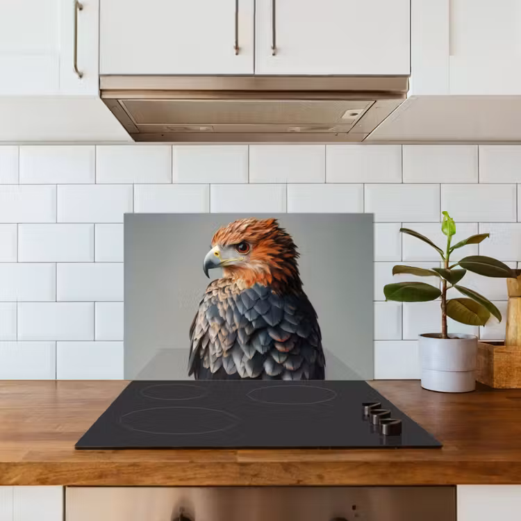 Paraschizzi cucina - Uccello - Realistico - Piume - Marrone — 3