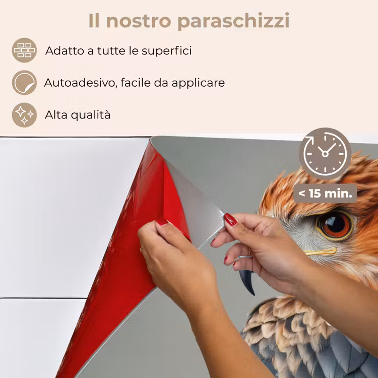 Paraschizzi cucina - Uccello - Realistico - Piume - Marrone — 4