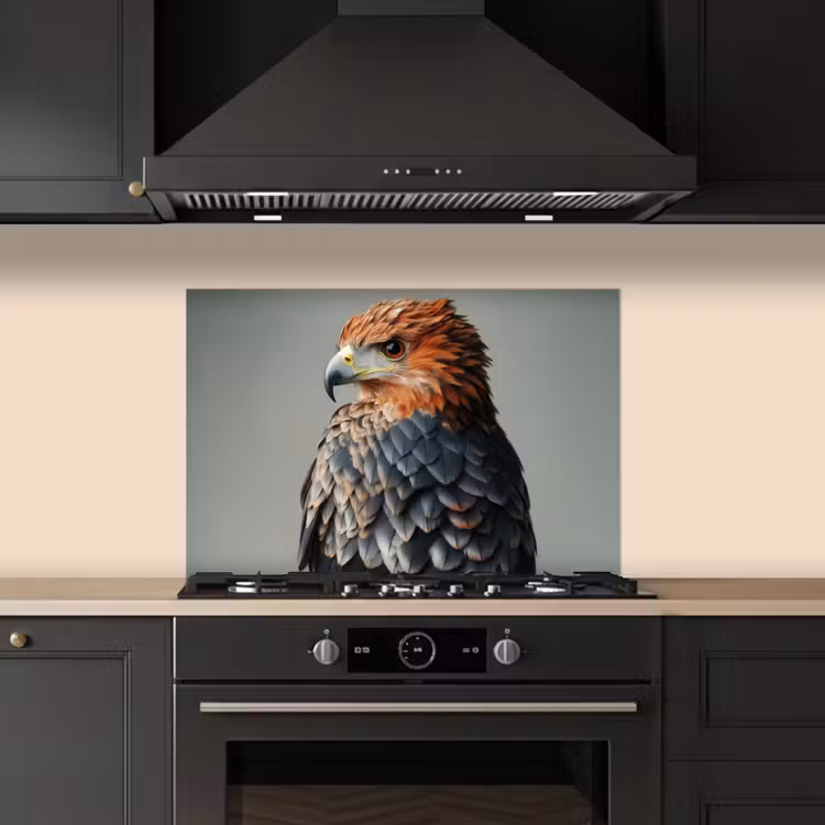 Paraschizzi cucina - Uccello - Realistico - Piume - Marrone — 5