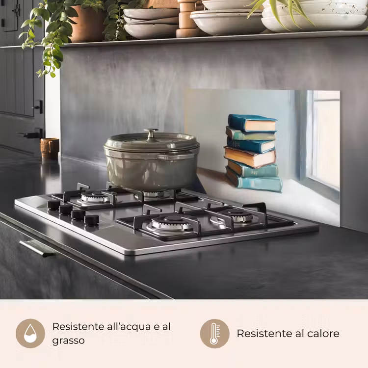 Paraschizzi cucina - Pila - Libri - Verde - Luce del giorno — 2