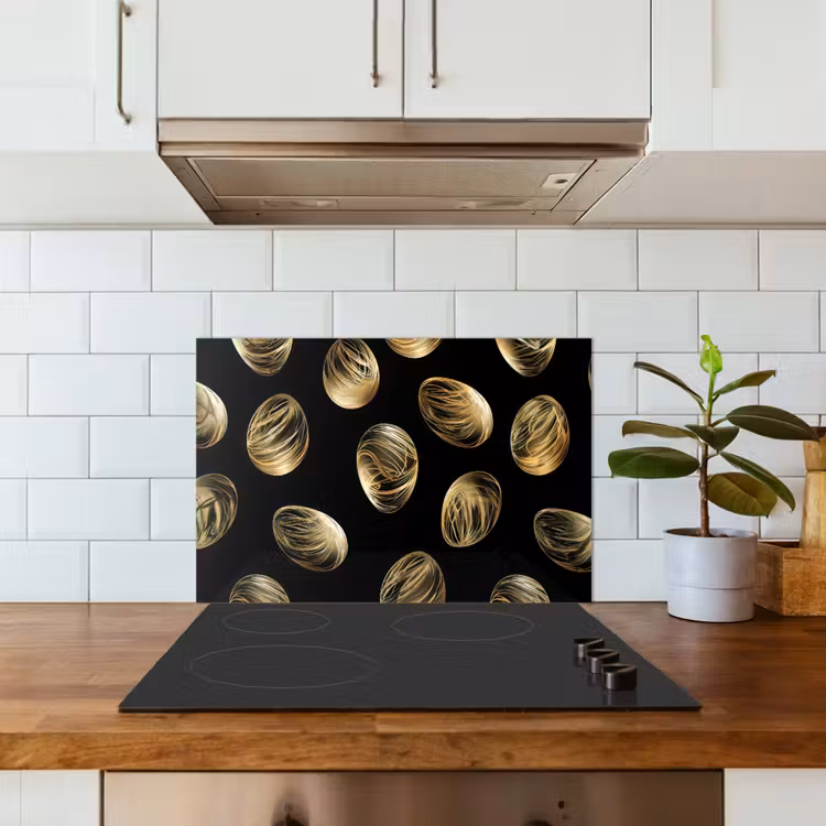 Paraschizzi cucina - Uova - Oro - Modello — 3