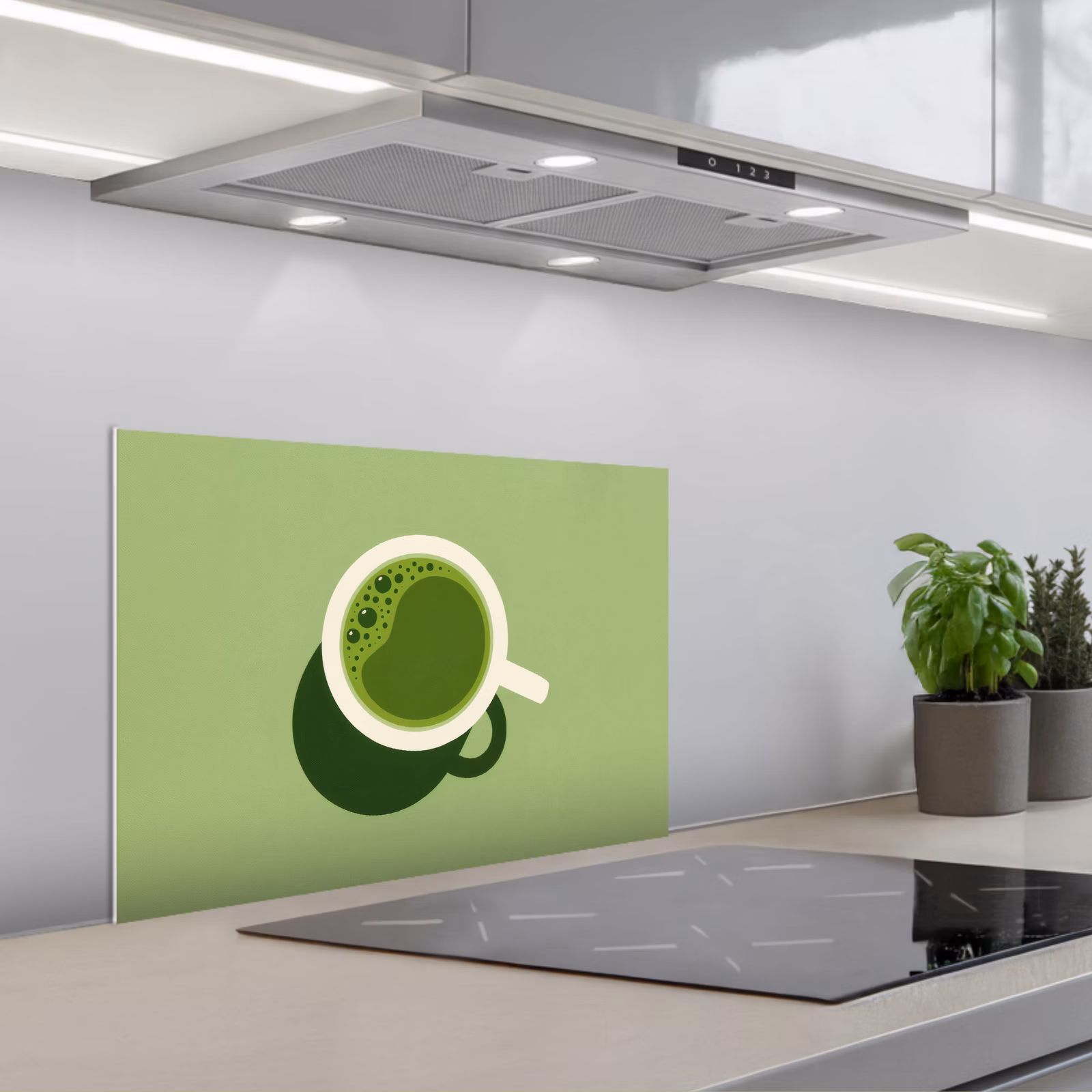 Paraschizzi cucina - Minimalista - Tazze - Matcha - Verde — 1