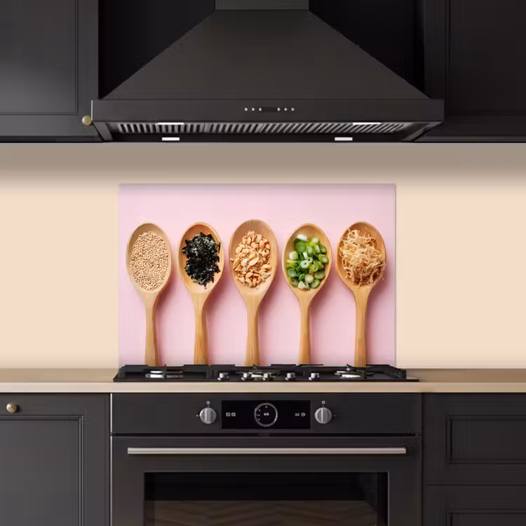 Paraschizzi cucina - Ingredienti - Cucchiai - Legno - Rosa — 5