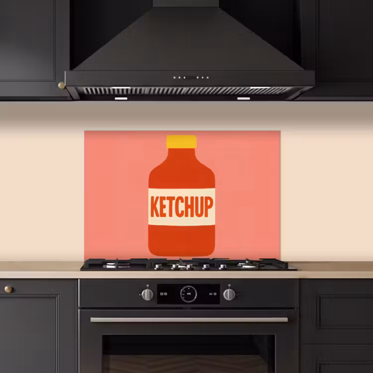 Paraschizzi cucina - Ketchup - Bottiglia - Rosso - Minimalista — 5