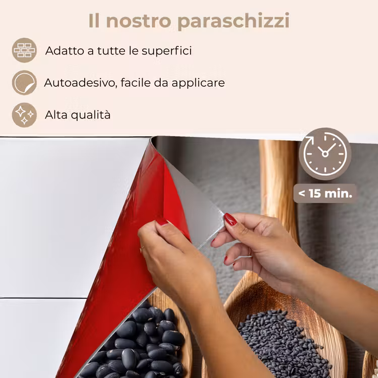 Paraschizzi cucina - Legno - Cucchiai - Riso - Semi — 4