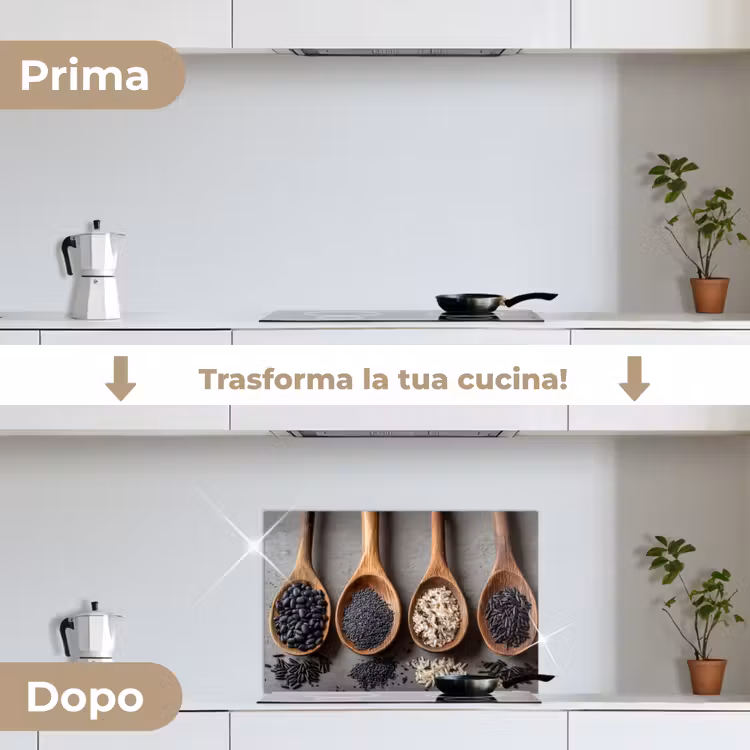 Paraschizzi cucina - Legno - Cucchiai - Riso - Semi — 7