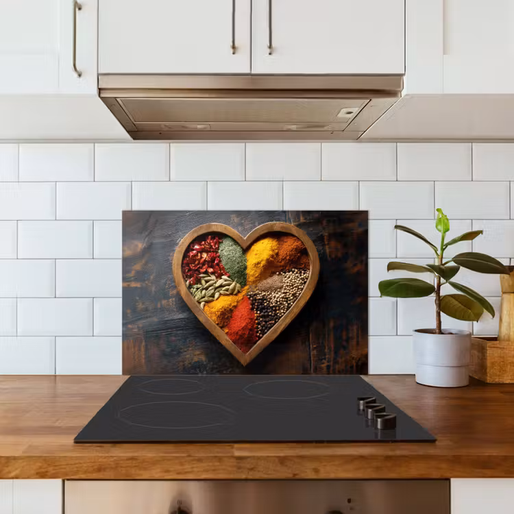 Paraschizzi cucina - Legno - Cuore - Colorato - Spezie — 3