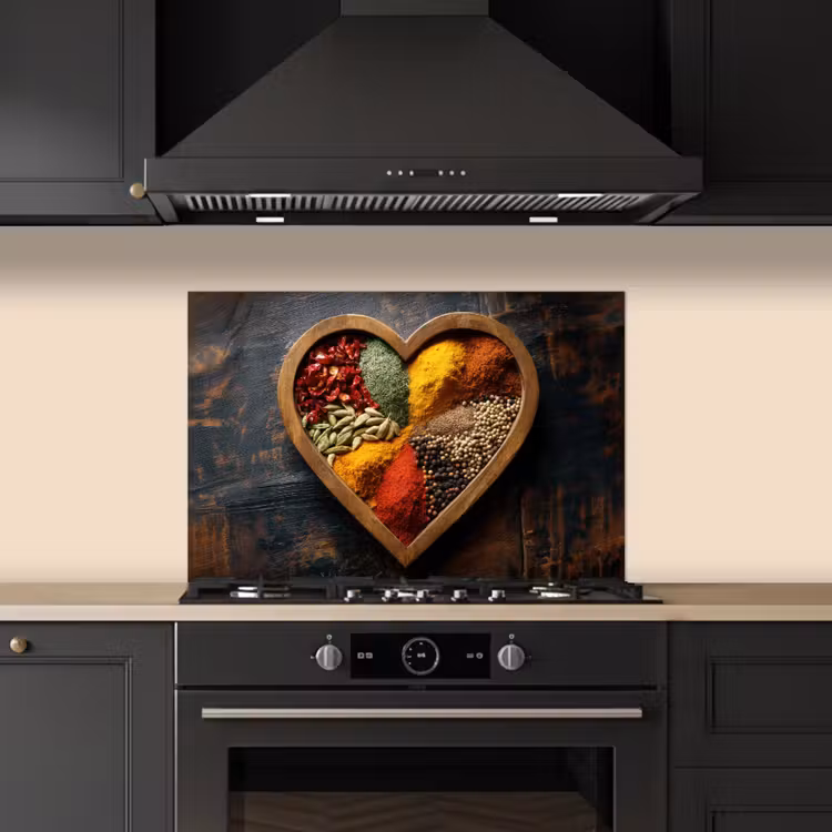Paraschizzi cucina - Legno - Cuore - Colorato - Spezie — 5