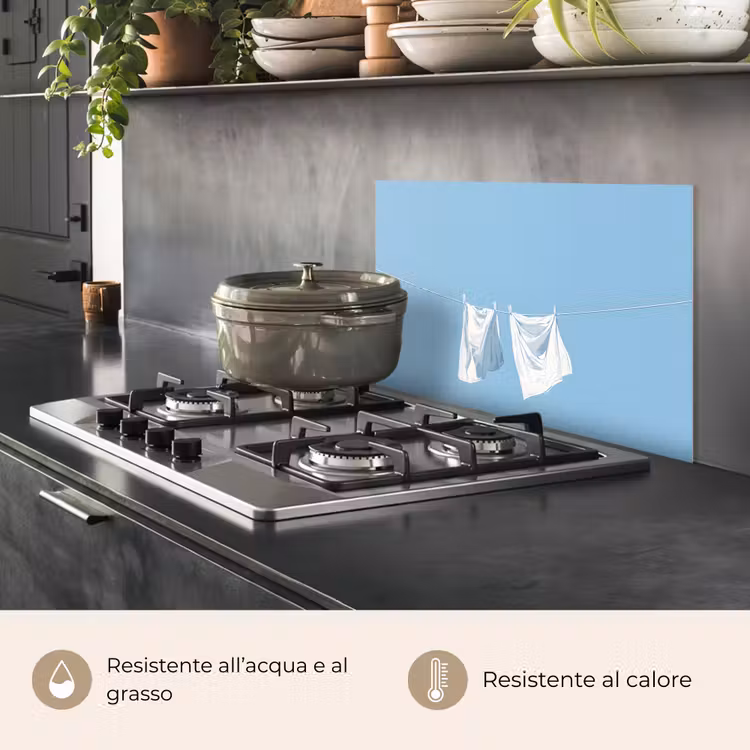 Paraschizzi cucina - Lenzuola - Stendibiancheria - Blu - Minimalista — 2