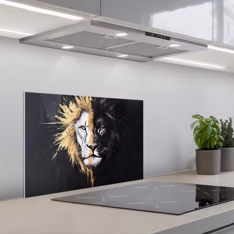 Paraschizzi cucina - Leone - Spaccato - Nero - Linea — 1