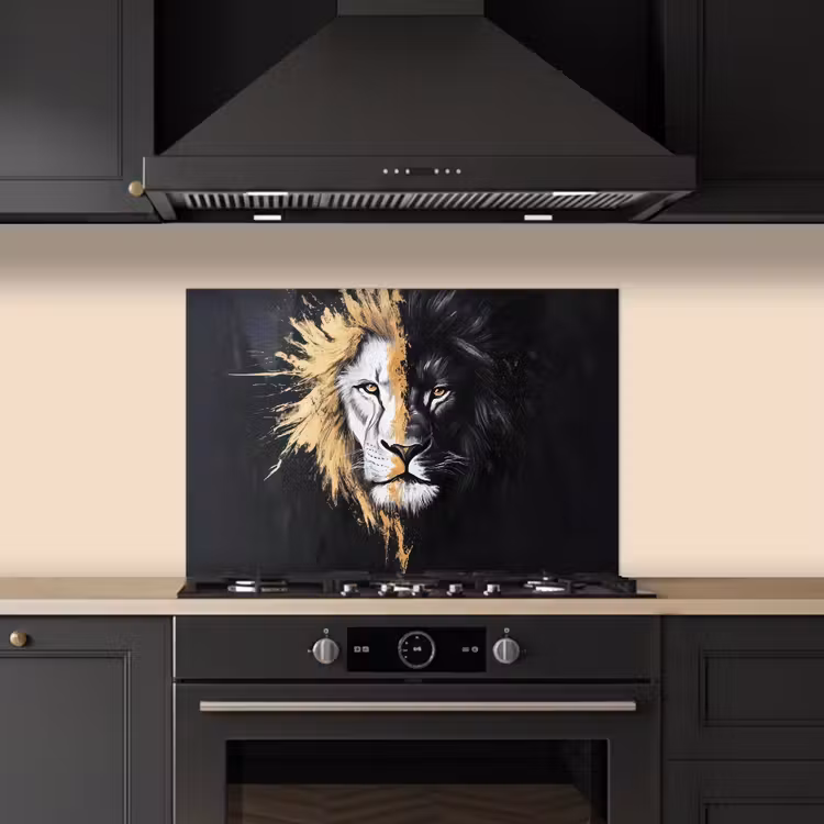 Paraschizzi cucina - Leone - Spaccato - Nero - Linea — 5