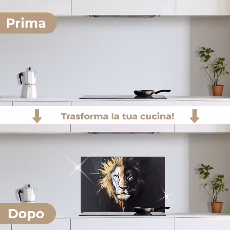Paraschizzi cucina - Leone - Spaccato - Nero - Linea — 7