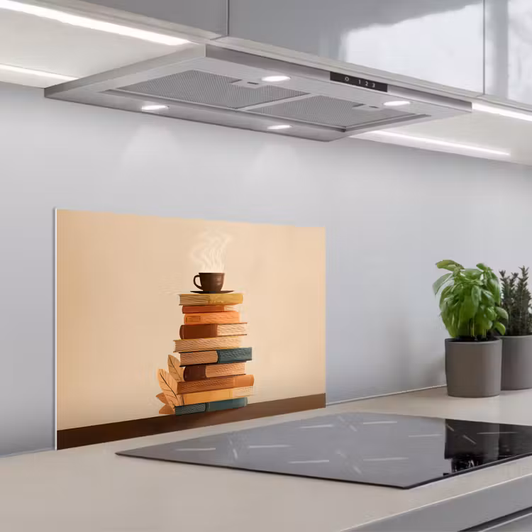 Paraschizzi cucina - Libri - Torre - Caffè - Beige — 1