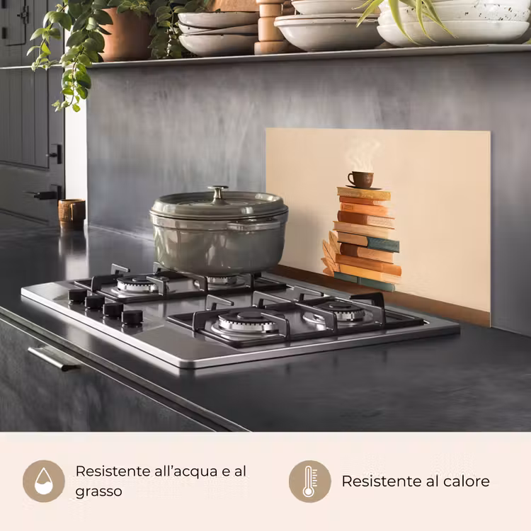 Paraschizzi cucina - Libri - Torre - Caffè - Beige — 2
