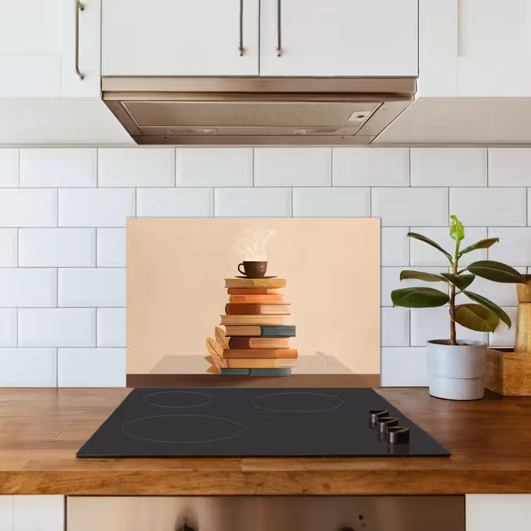 Paraschizzi cucina - Libri - Torre - Caffè - Beige — 3
