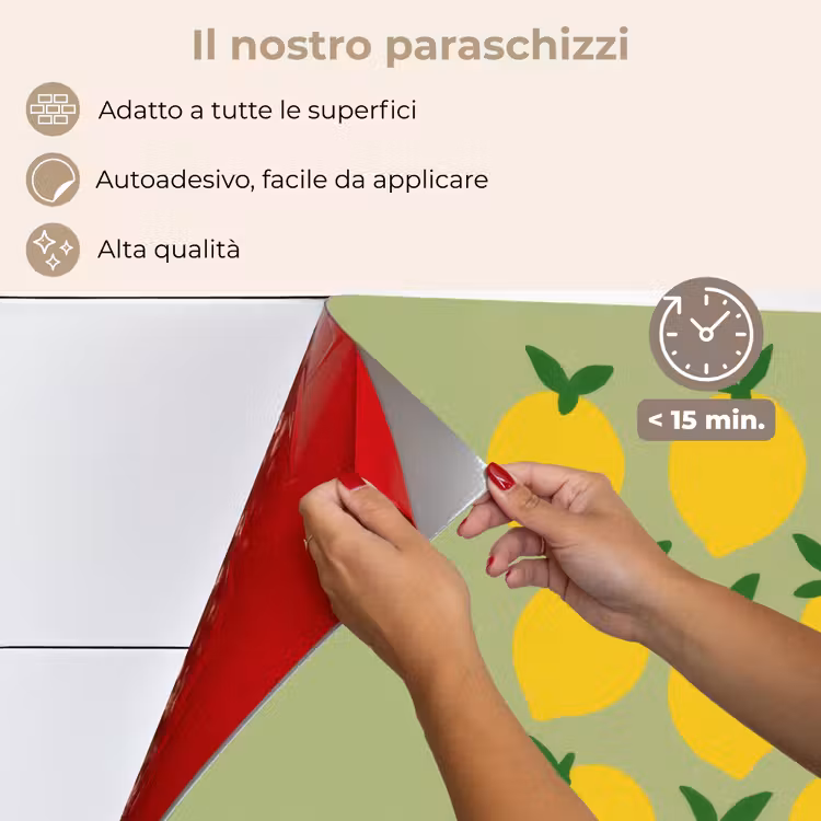Paraschizzi cucina - Limoni - Foglie - Giallo - Motivo — 4