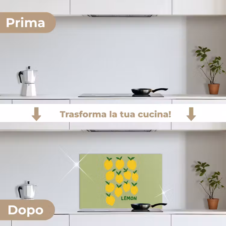 Paraschizzi cucina - Limoni - Foglie - Giallo - Motivo — 7