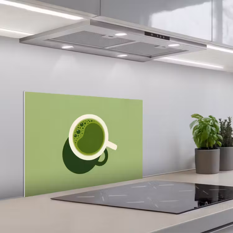 Paraschizzi cucina - Minimalista - Tazze - Matcha - Verde — 1