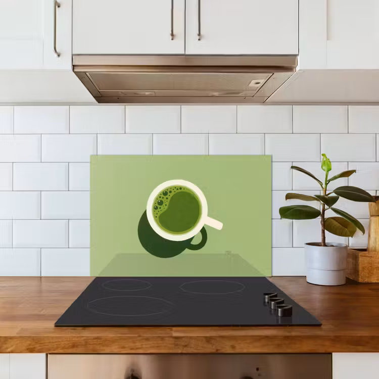 Paraschizzi cucina - Minimalista - Tazze - Matcha - Verde — 3