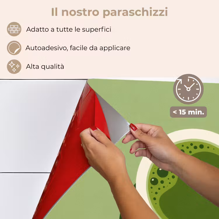 Paraschizzi cucina - Minimalista - Tazze - Matcha - Verde — 4