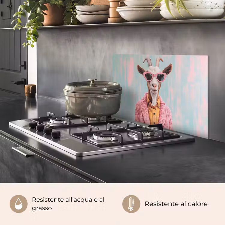 Paraschizzi cucina - Occhiali da sole - Rosa - Capra - Udito — 2
