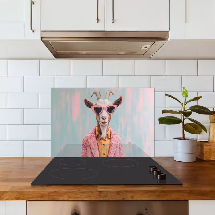 Paraschizzi cucina - Occhiali da sole - Rosa - Capra - Udito — 3