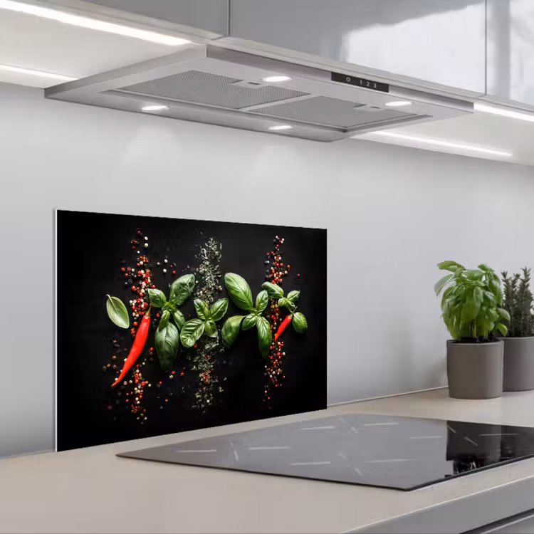 Paraschizzi cucina - Peperoncino - Basilico - Foglie - Rosso — 1
