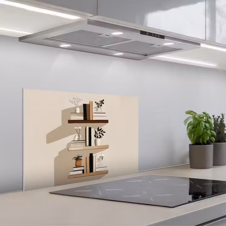Paraschizzi cucina - Scaffali - Libri - Vasi - Piante — 1