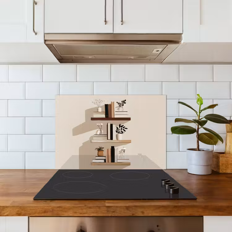 Paraschizzi cucina - Scaffali - Libri - Vasi - Piante — 3