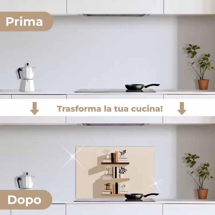 Paraschizzi cucina - Scaffali - Libri - Vasi - Piante — 7