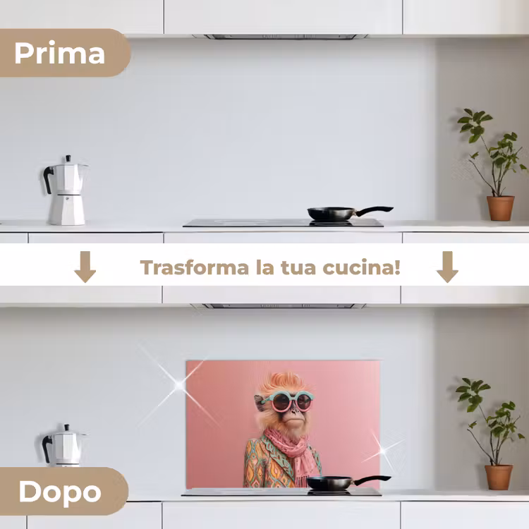 Paraschizzi cucina - Sciarpa - Scimmia - Occhiali da sole - Giacca — 7