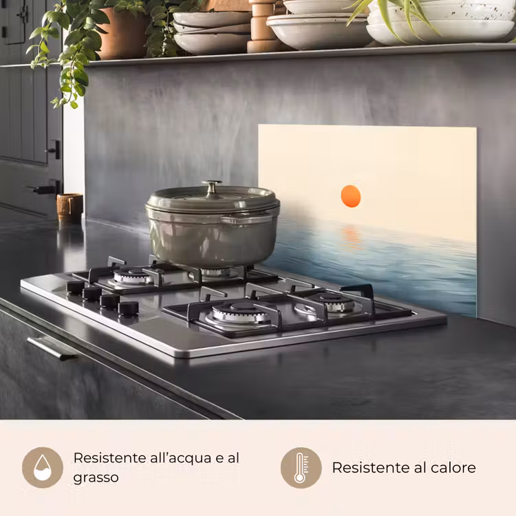 Paraschizzi cucina - Sole - Arancione - Mare — 2