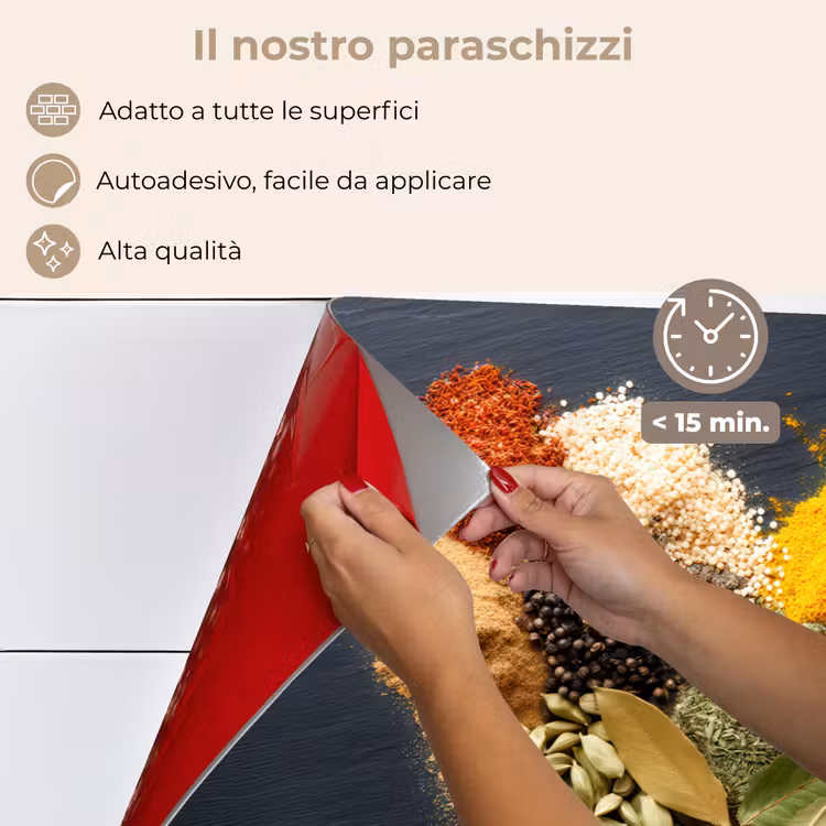 Paraschizzi cucina - Spezie - Miscela - Forma di cuore - Nero — 4