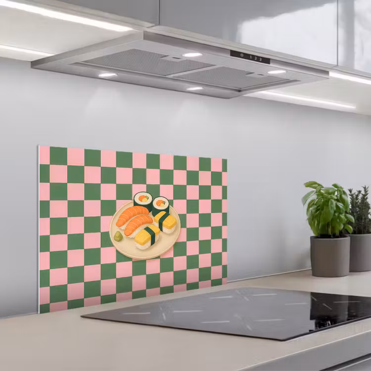 Paraschizzi cucina - Sushi - Piatto - Bloccato - Verde — 1