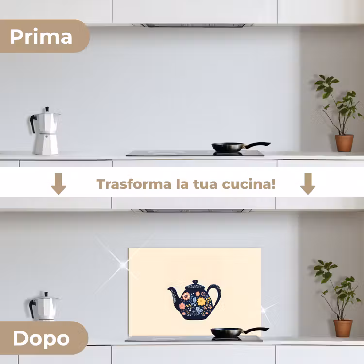 Paraschizzi cucina - Teiera - Colorata - Fiori — 7