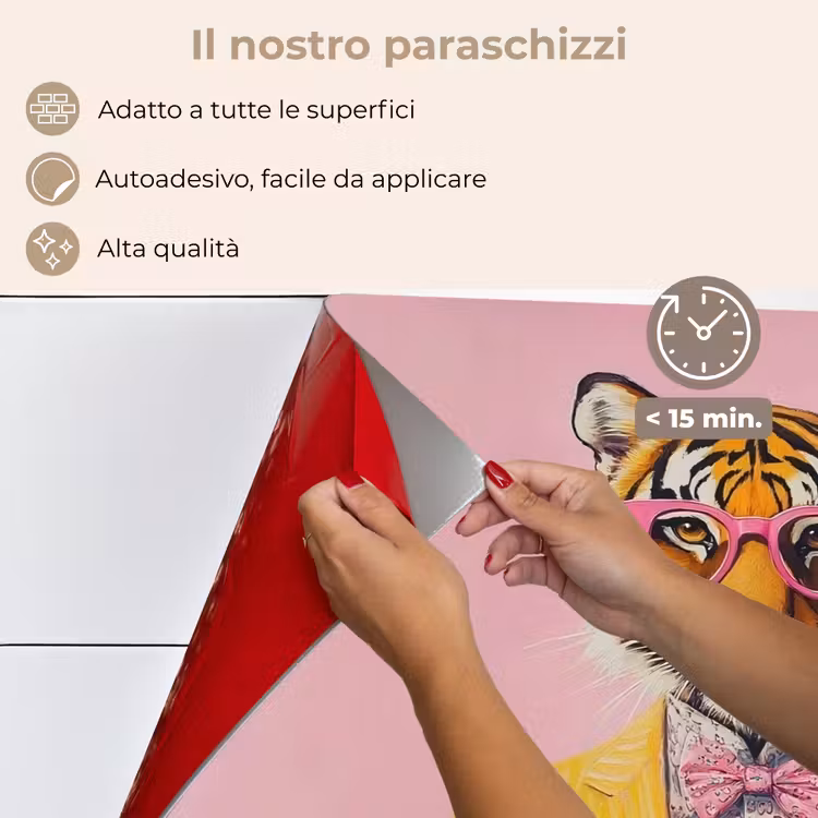 Paraschizzi cucina - Tigre - Occhiali - Giacca gialla — 4