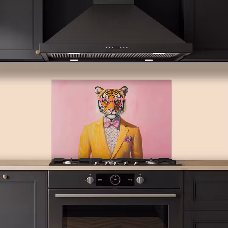Paraschizzi cucina - Tigre - Occhiali - Giacca gialla — 5
