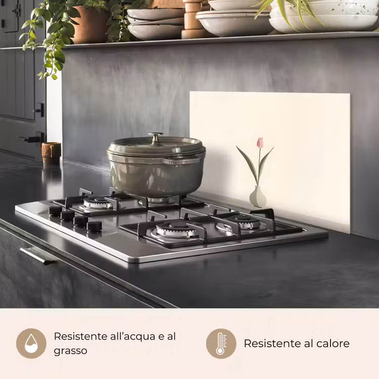 Paraschizzi cucina - Tulipano - Vaso - Beige — 2