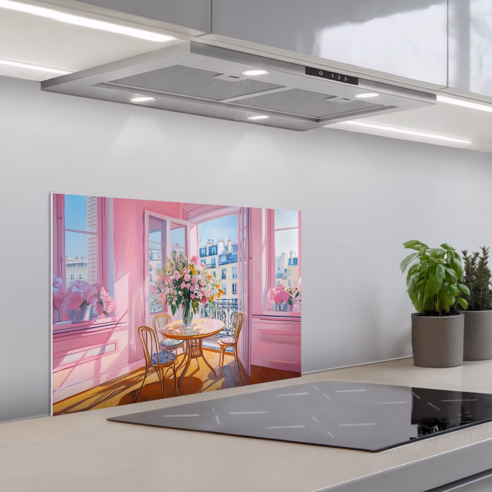 Paraschizzi cucina - Rosa - Città - Fiori — 1