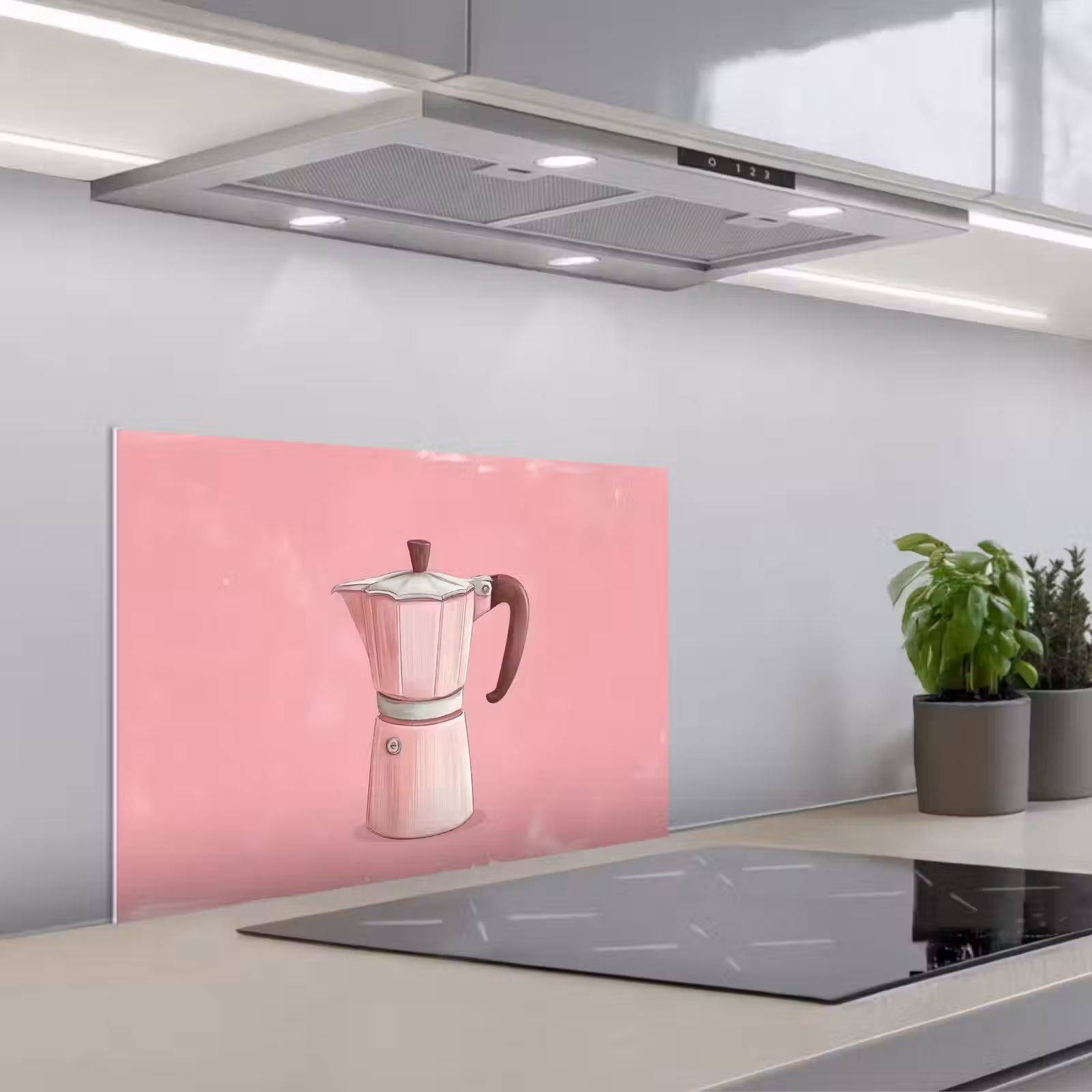 Paraschizzi cucina - Rosa - Mug pot - Illustrazione - Caffè — 1
