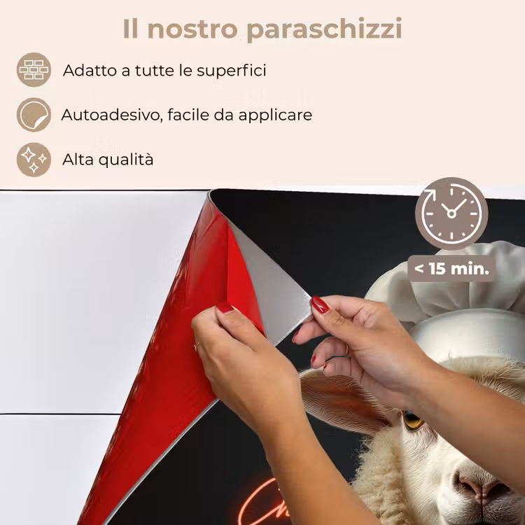 Paraschizzi cucina - Pecore - Vestiti da cuoco - Neon - Citazione — 4