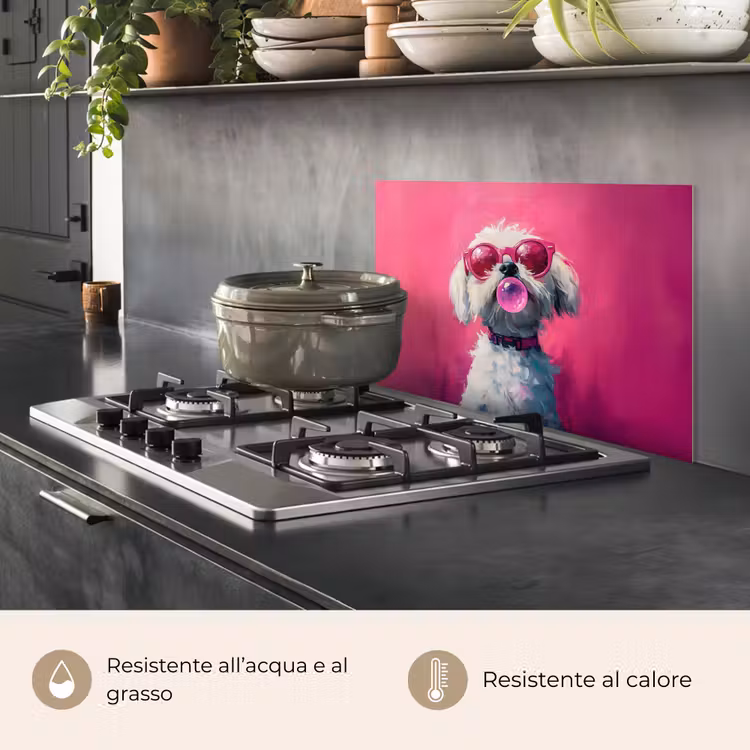 Paraschizzi cucina - Rosa - Cane - Bolla — 2