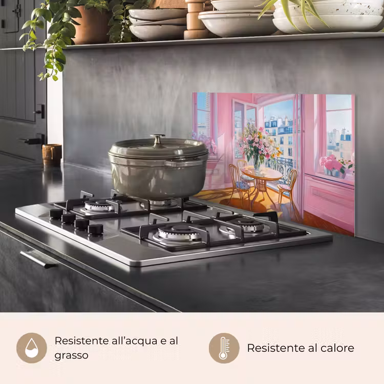 Paraschizzi cucina - Rosa - Città - Fiori — 2
