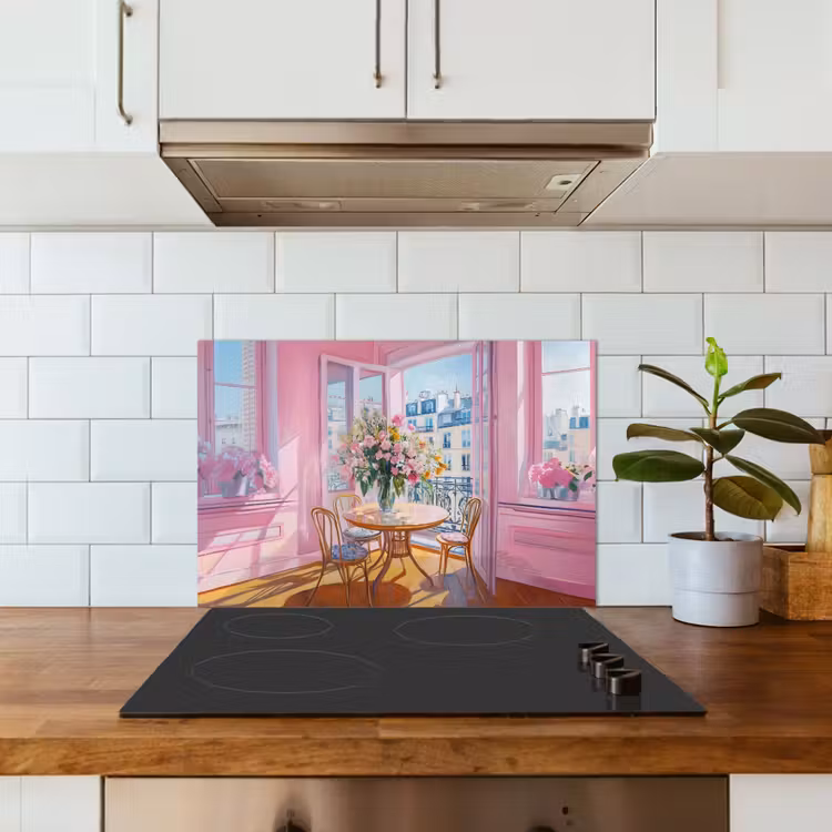 Paraschizzi cucina - Rosa - Città - Fiori — 3