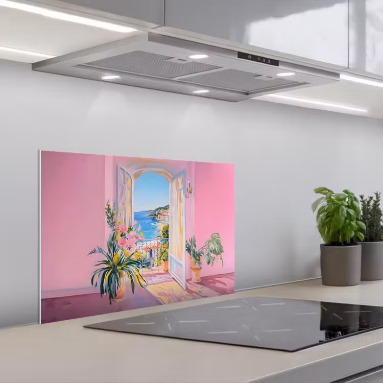 Paraschizzi cucina - Rosa - Esterno - Vernice — 1