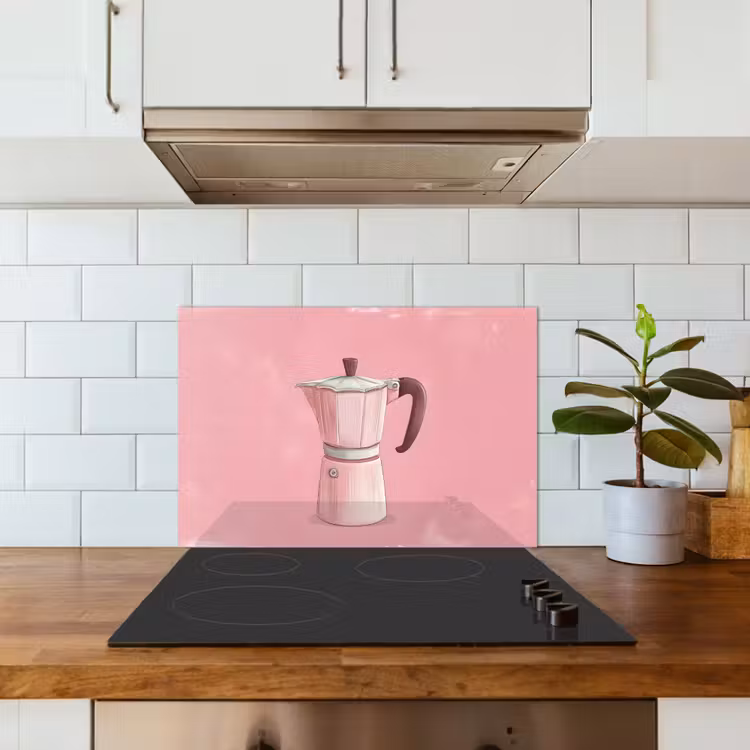Paraschizzi cucina - Rosa - Mug pot - Illustrazione - Caffè — 3