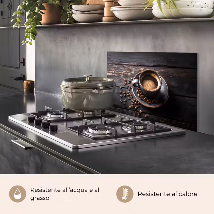 Paraschizzi cucina - Tazza - Caffè - Legno - Chicchi — 2