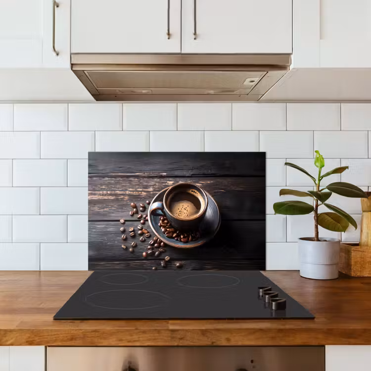 Paraschizzi cucina - Tazza - Caffè - Legno - Chicchi — 3