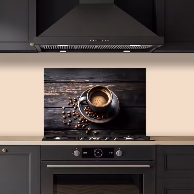 Paraschizzi cucina - Tazza - Caffè - Legno - Chicchi — 5
