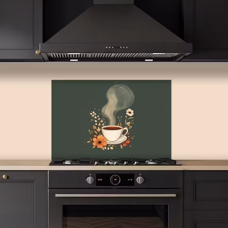 Paraschizzi cucina - Tazza - Fiori - Verde - Caffè — 5